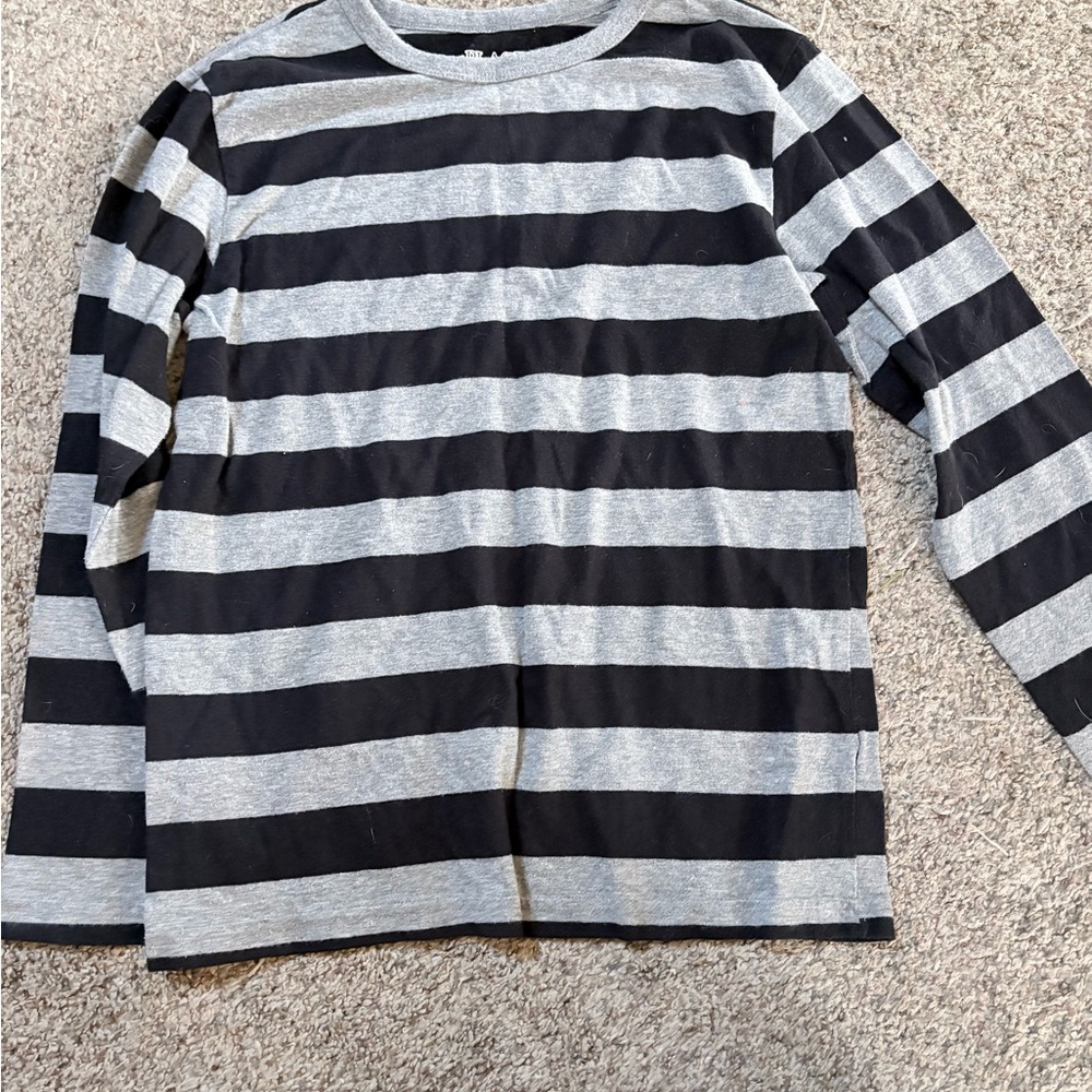 Place Black and Gray Striped Long Sleeve Tee